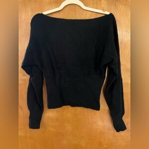 Wilfred Off-the-Shoulder Black Sweater